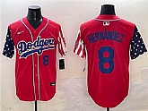 Men's Los Angeles Dodgers #8 Enrique Hernandez Red Limited Stitched Jersey,baseball caps,new era cap wholesale,wholesale hats